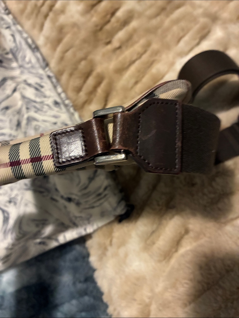 AUTHENTIC BURBERRY Crossbody Neutral Canvas Nova Check Pattern (INCLUDES COA) - Picture 14 of 16